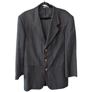 Zanetti Black Linen Blazer By Felice Tabasso Men's Size 48